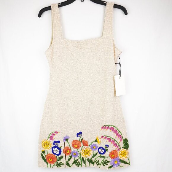 NWT Staud Women's Le Sable Beaded Mini Dress in Seed Shop Floral Size Medium - Picture 1 of 10